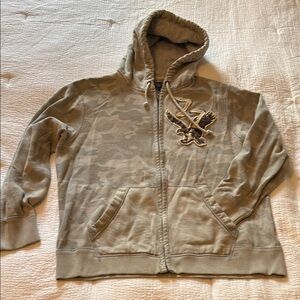 American Eagle Camouflage Hoodie with Embroidered Eagle